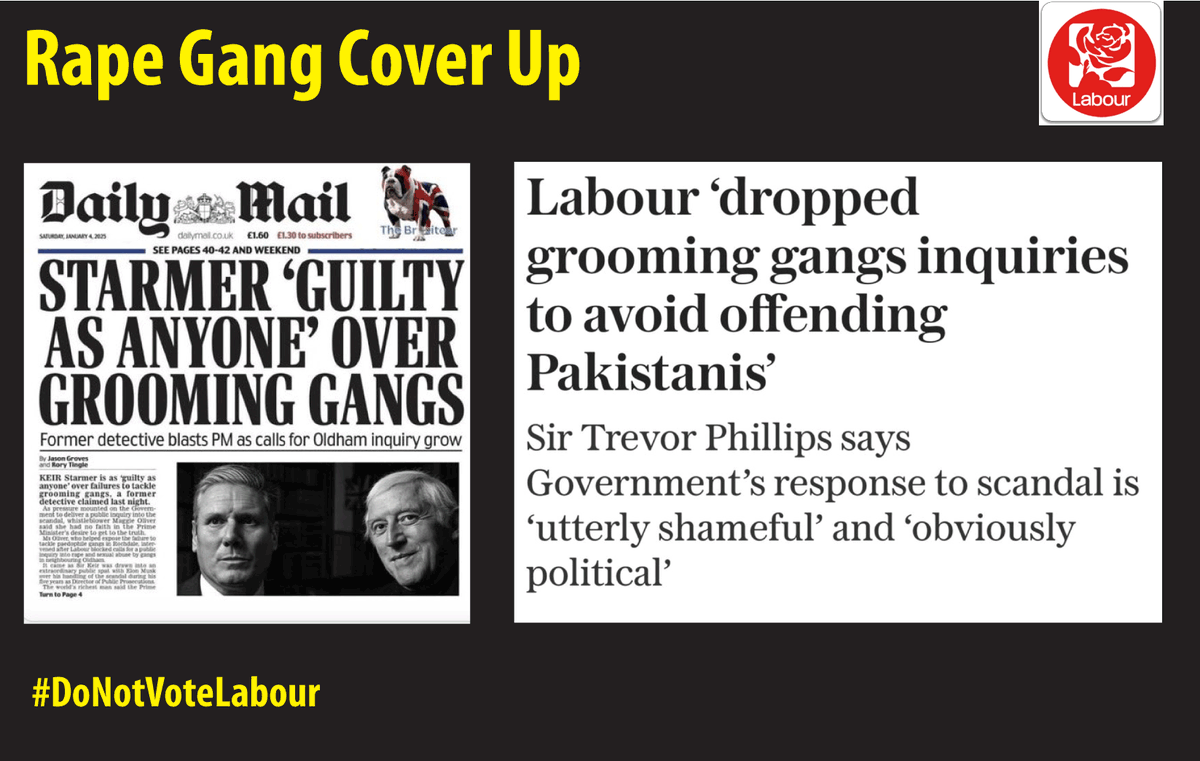 TobyMacallister's tweet photo. ๐จ Are you as angry as I am about Labour's refusal to hold a national inquiry into #RapeGangs
#StarmerOut #JessPhillipsOut #YvetteCooperOut #LabourOut https://t.co/ywstcobzI2
