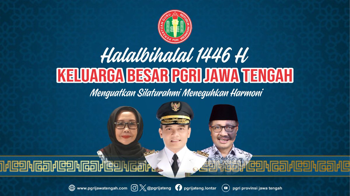 “Guru adalah kata kuncinya.” – Dr. H. Muhdi, S.H., M.Hum Sabtu (12/4).
Dalam Halalbihalal 1446 H, PGRI Jateng menegaskan pentingnya harmoni dan kolaborasi demi pendidikan yang bermutu &amp; merata youtube.com/watch?v=z5gqCs… 

#HBHPGRIJateng #GuruHebat #PGRIJawaTengah #IdulFitri1446H