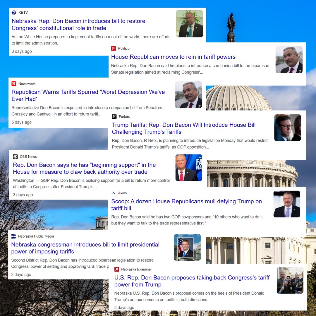 AngieLauritsen's tweet photo. My congressman, Don Bacon, grabbed headlines claiming to defend Congress’s power on tariffs—then voted to strip it away less than 24 hours later. We see you. See @4nsmiley update below. 👇
#NE02 #GOPTariffs #GOPRecession https://t.co/hiJr9Mqzs2