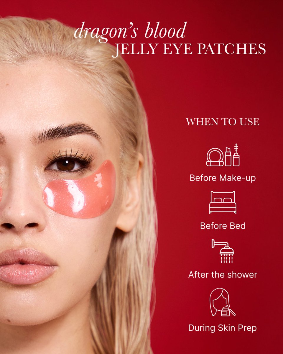 rodialbeauty's tweet photo. The Dragon's Blood Jelly Eye Patches are the first and the best when it comes to ultimate soothing and hydrating for your under-eyes⁠
⁠
LINK IN BIO TO SHOP ⁠
⁠
⁠
⁠
#RODIAL #DRAGONSBLOOD #sensitiveskincare https://t.co/swYb0v5dou