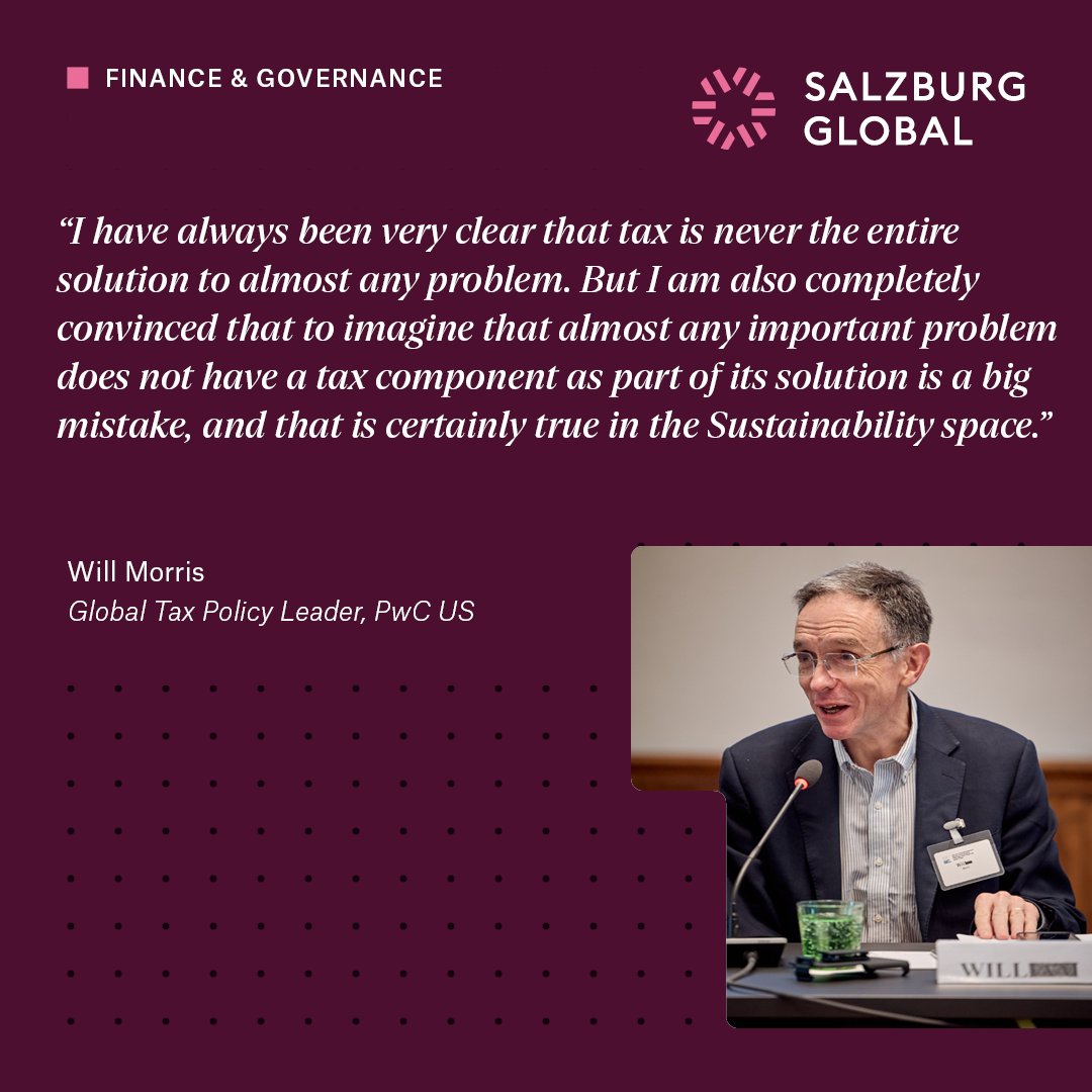 Think tax isn’t part of the solution to every problem? Think again. 💡

Our Fellow, Will Morris, emphasizes the important role of tax in addressing sustainability challenges. It's not the entire solution, but it's definitely part of it.

#SalzburgGlobal #CorpGov #Sustainability