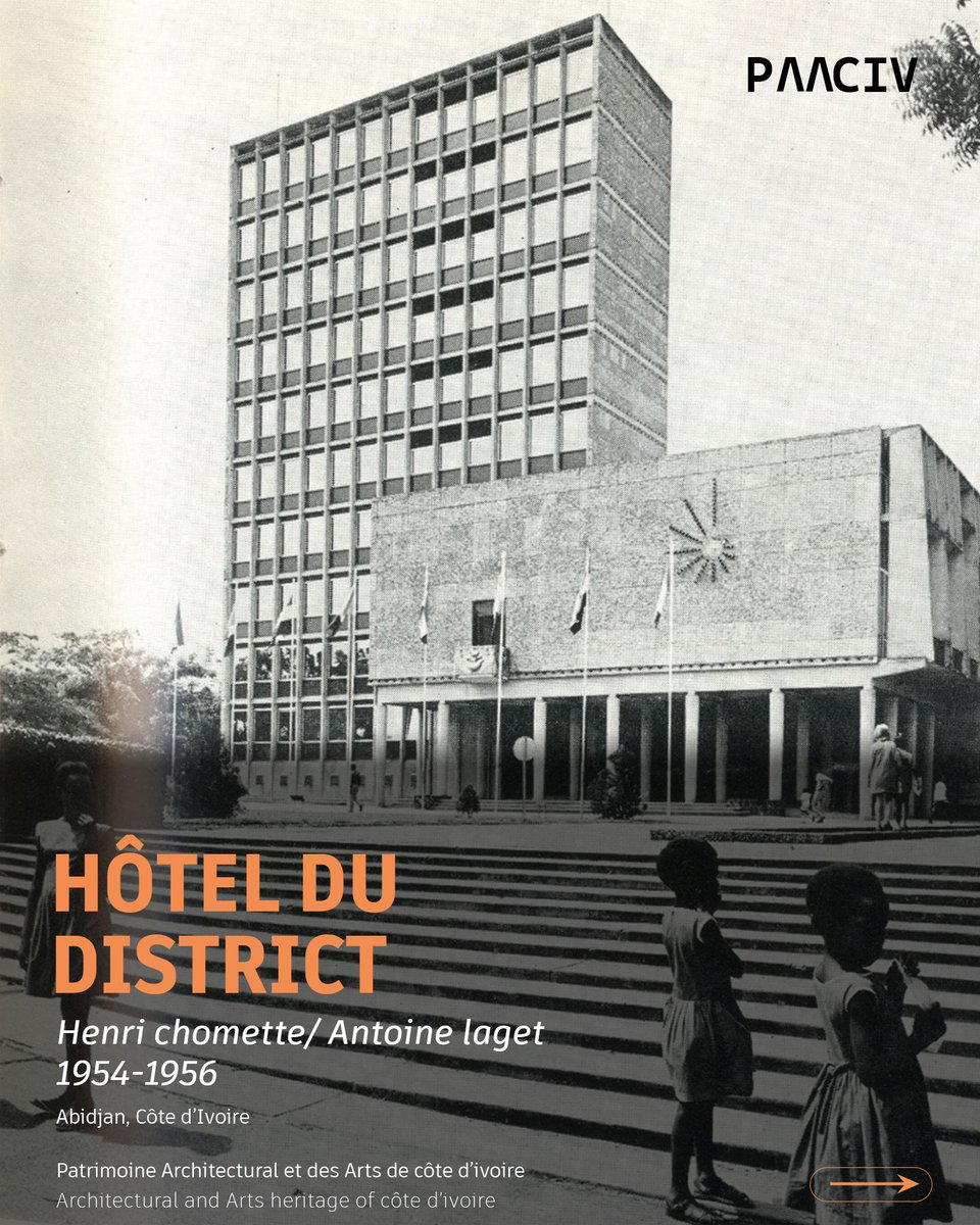 paaciv's tweet photo. 🟠Hôtel du district d’Abidjan 

Érigé en bordure du Boulevard de la République, l'artère majeure du Plateau, l'hôtel du District témoigne de la virtuosité architecturale d'Henri Chomette. Le bâtiment se distingue par son équilibre parfait entre les volumes. https://t.co/1VBQ7a2ZzY