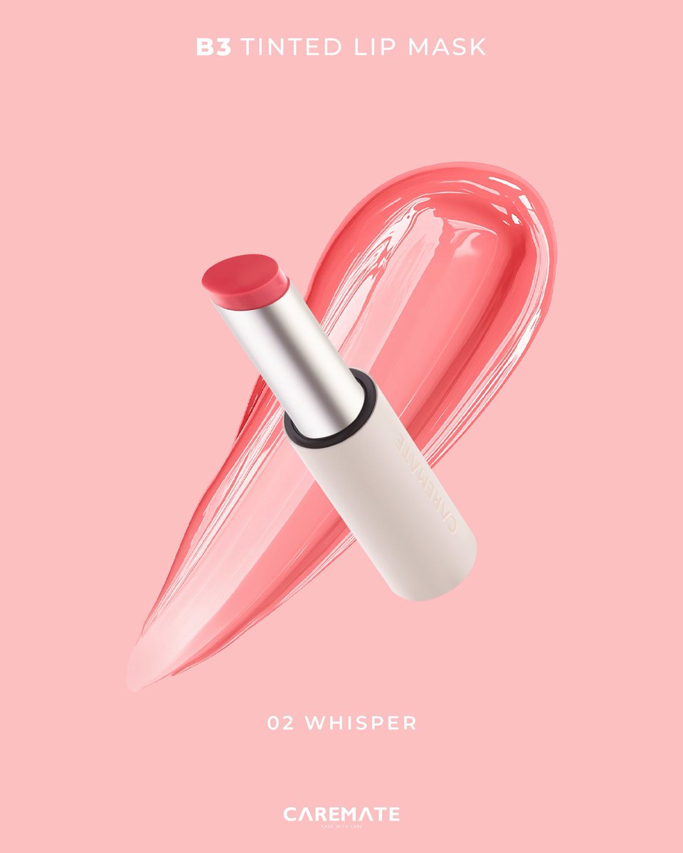 B3 TINTED LIP MASK 
02 WHISPER 💖

มาพร้อมสีส้มอ่อน ซึ่งเป็นสัญลักษณ์ความรัก
ที่ถ่ายทอดผ่านคำกระซิบ

ลิปตัวนี้อุดมไปด้วยส่วนผสมที่ให้ความชุ่มชื้นสูง
แต่ไม่หนักริมฝีปาก
ทั้งวิตามิน B3 วิตามิน E อะโวคาโดออยล์
ซึ่งเป็นตัวช่วยให้ริมฝีปากเรียบเนียน
และเปปไทด์ช่วยเพิ่มความอวบอิ่ม