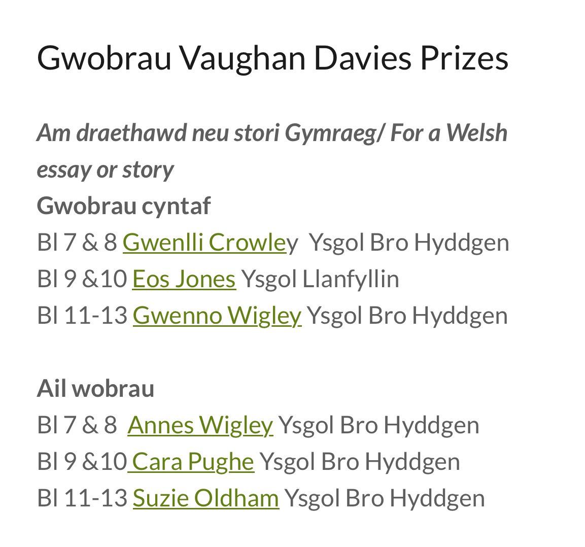 montsoc's tweet photo. Diolch i’r holl ddisgyblion a gymrodd ran yn ein cystadlaethau blynyddol. Llongyfarchiadau i  ddisgyblion @BroHyddgen @llanfyllin am eu llwyddiant gyda’r ysgrifennu Cymraeg. Roedd safon y ceisiadau yn arbennig o uchel https://t.co/q5KRpqxVeF