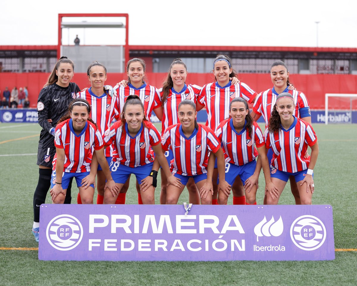 AtletiAcademia's tweet photo. El Femenino B venció (4-3) en casa ante el DUX Logroño, en el encuentro correspondiente a la 24ª jornada de 1ªRFEF.

⚽ Tanarro, Clara, Celia y Zaira marcaron los goles del filial.

¡Qué 𝐃𝐎𝐁𝐋𝐄 𝐑𝐄𝐌𝐎𝐍𝐓𝐀𝐃𝐀 y qué 𝐓𝐑𝐄𝐒 𝐏𝐔𝐍𝐓𝐀𝐙𝐎𝐒! ❤️🤍 https://t.co/J26xa8rn4w