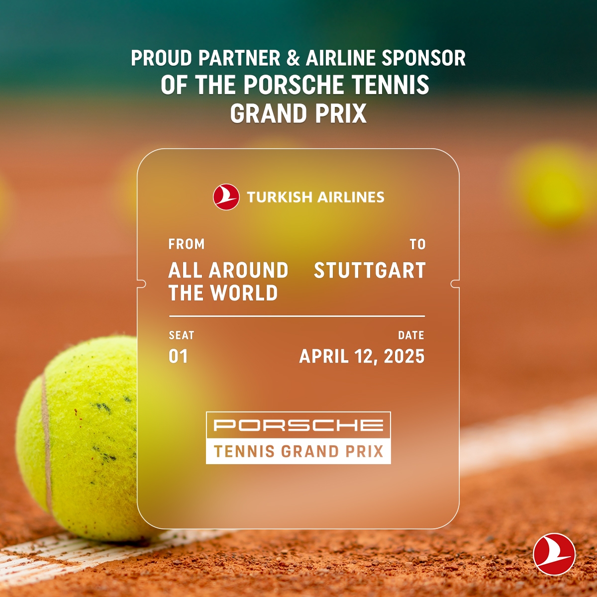 The Porsche Tennis Grand Prix: One of the most iconic tournaments in women’s tennis. 🎾

Taking place in Stuttgart from April 12–21, 2025, this prestigious event brings together the world’s top players for a week of unforgettable matches.

Let the games begin!

#TurkishAirlines