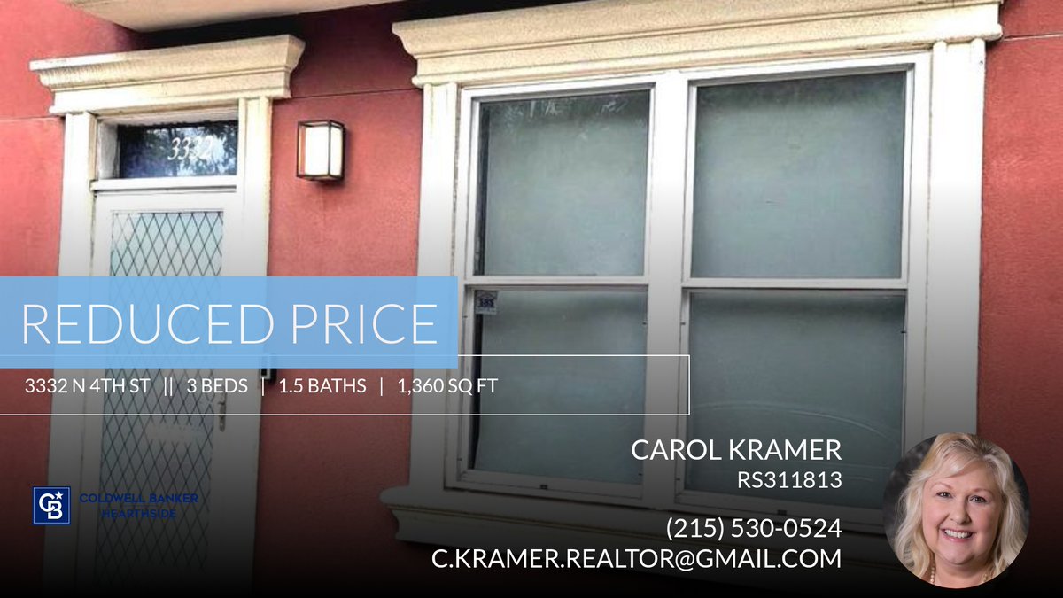 carolakramer's tweet photo. 📍 Reduced Price 📍 This recently reduced home at 3332 N 4th St in Philadelphia won't last long, so, don't wait to set up a showing! Reach out here or at (215) 530-0524 for more information!

Carol A. Kramer
Coldwell Banker Heart... https://t.co/gCJdXKA4VA https://t.co/79UQ1ohKut