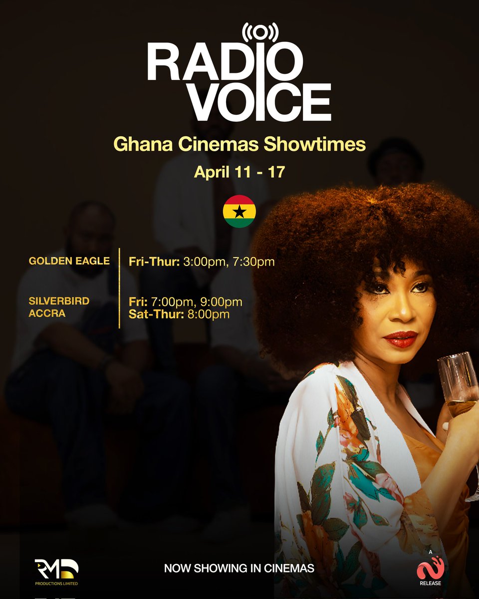 Everything9ja's tweet photo. it’s Movie Time! 
Prepare to be captivated by #RadioVoice, A gripping story that dives into the life of a radio host whose on-air charm hides deep personal struggles. 

Get ready for an unforgettable, thrilling experience.
Catch it in cinemas Today! https://t.co/SV2S7JrscM