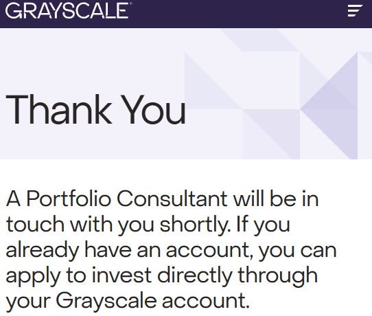 Asking why Kaspa isn´t under consideration anymore on Grayscale. Just ask them.

It took 2 minutes. ⏰DO. IT. grayscale.com/contact 

#Kaspa #Kaspafam $NACHO #NachoNation