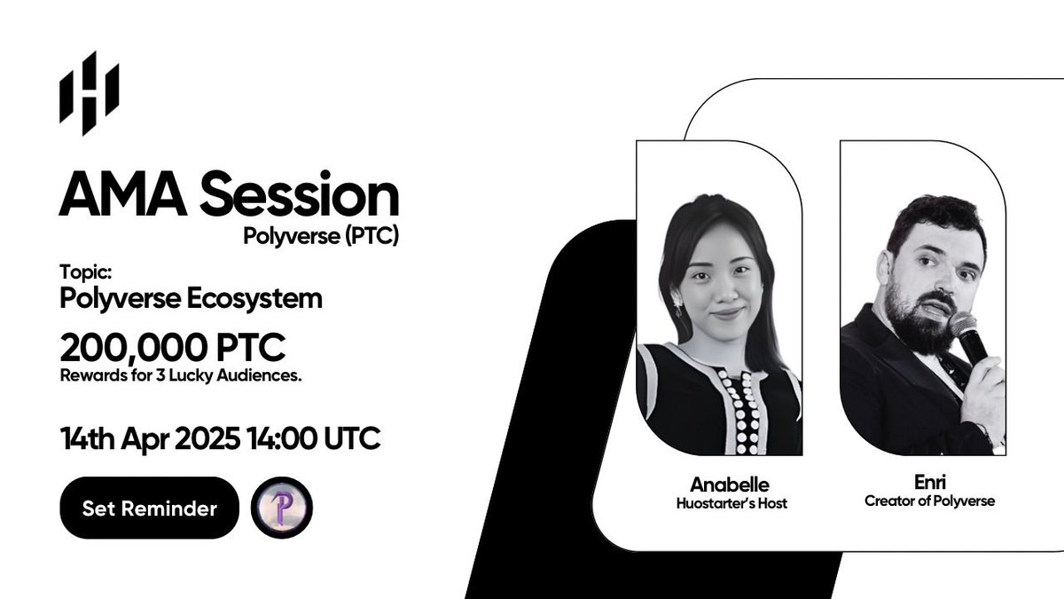 Huostarter's tweet photo. 🎙️Tune in for our upcoming #AMA with @0xPolyverse on X Space.

Learn everything about the IDO of $PTC on #Huostarter and discover the ecosystem brought by Polyverse.

🗓️Time: 14th April, 2025 (14:00 UTC)

🕙Set reminders: https://t.co/qGLkgOAtpk

Drop your question, retweet, and tag your friends to stand a chance to win 200,000 $PTC