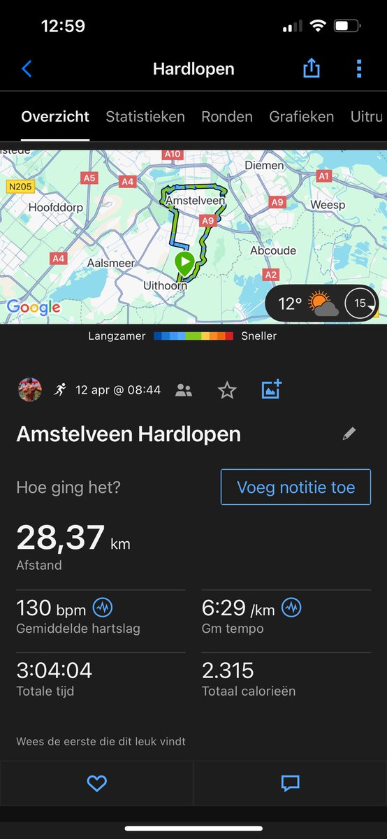 Lekker weer voor duurlopje, Hartslag zone 2 ❤️💪