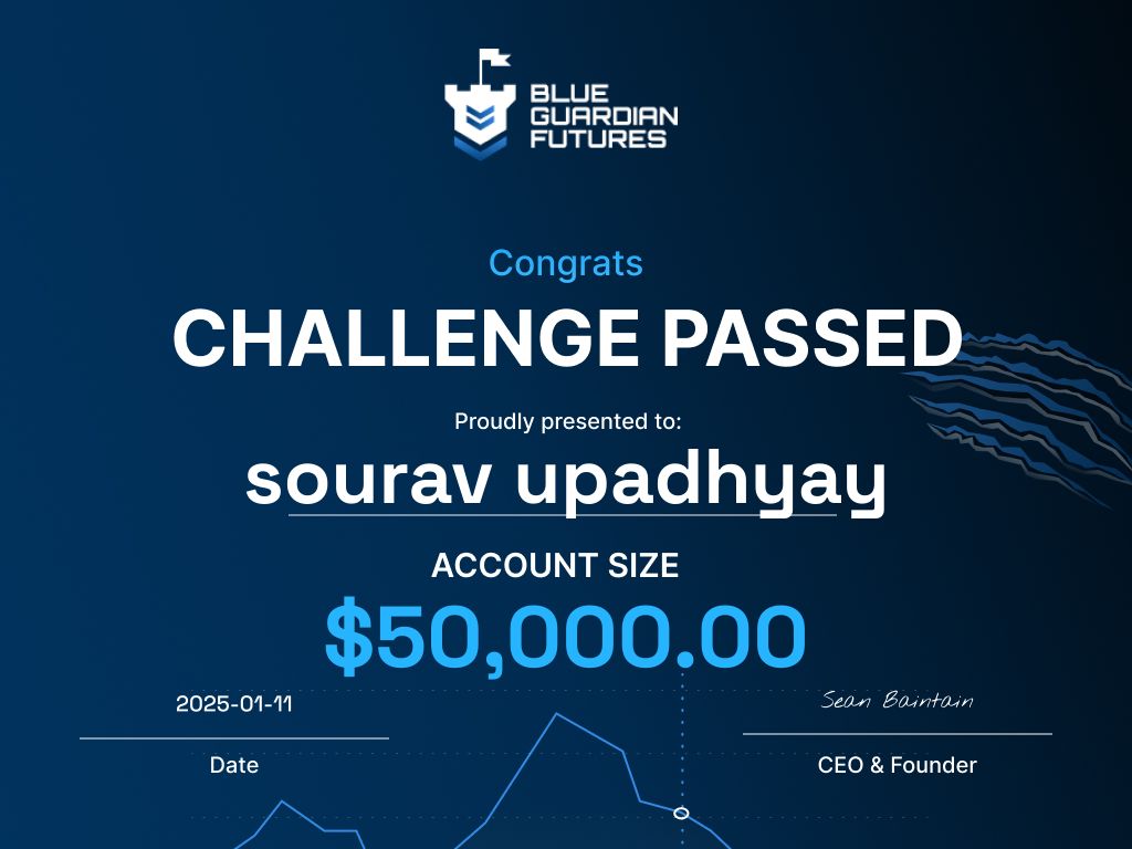 SouravFinX's tweet photo. Secured funding from BlueGuardian too!
Another prop firm, another milestone 🎯
On the path to consistent scale-up and growth.
#BlueGuardian #FundedTrader #PropFirmChallenge #TradingGoals #ForexTrader https://t.co/KnezE1JRXx