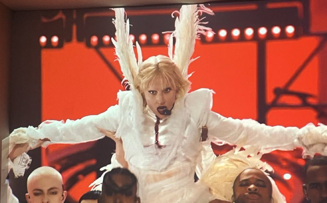 LMonsterReacts's tweet photo. lady gaga didn’t headline coachella. she reimagined it. the direction, the operatic arrangements, the theatricality, the vocals, the architecture, the costumes, the light design. wagnerian in ambition, pop in language, divine in execution. https://t.co/ar6EeSFyYg