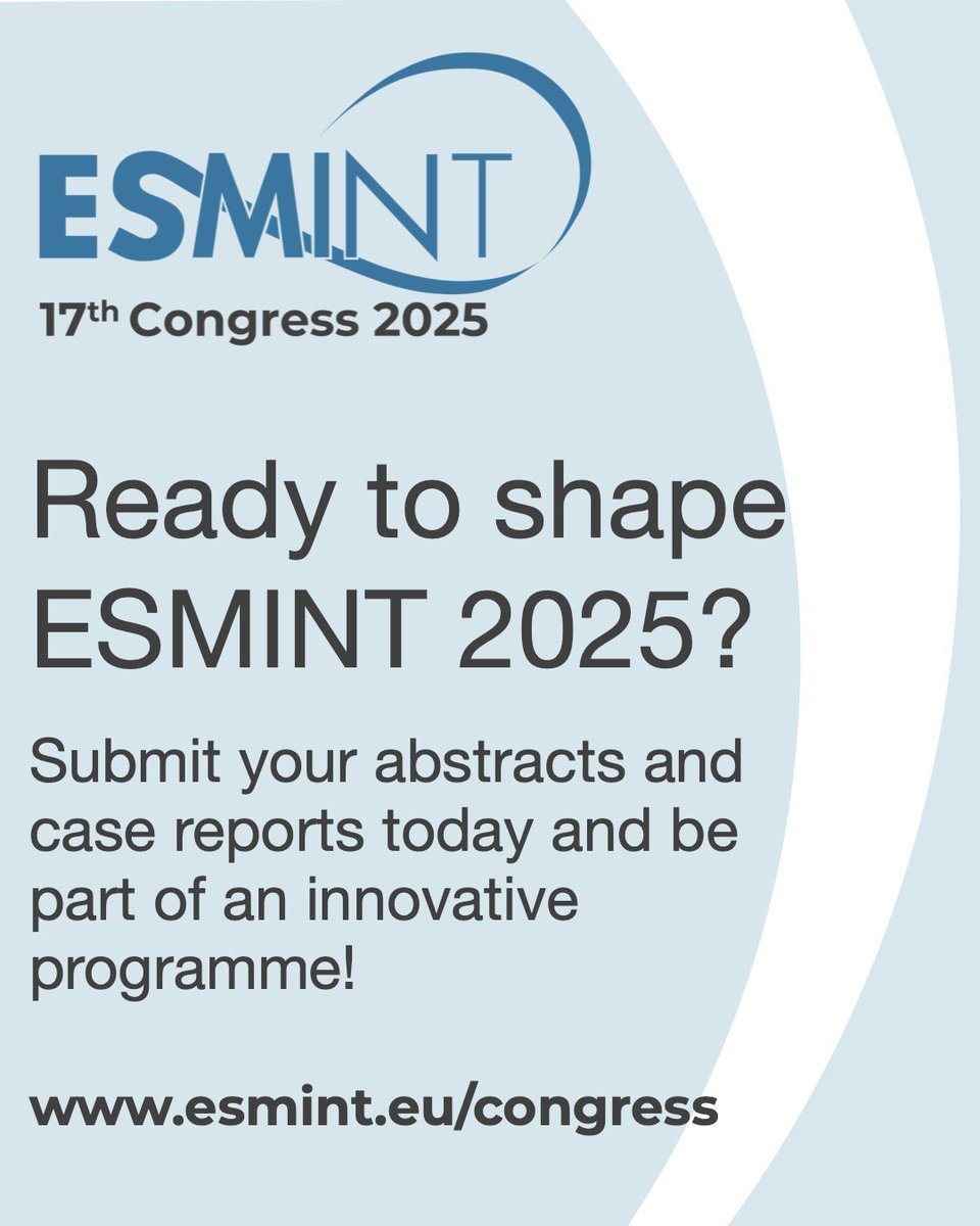 ESMINT Society (@esmintsociety) on Twitter photo ⏰ Tick-tock… the #ESMINT2025 deadline is sneaking up! Got a case that raised eyebrows? Or research ready for the spotlight in Marseille? Now’s the time 👉 14 April CET <a href="/Aggour/">Mohamed Aggour</a> <a href="/GuenegoAdrien/">The French Brain Doctor</a> <a href="/VladimirKZagreb/">Vladimir Kalousek</a> <a href="/anna_kyselyova/">Anna Kyselyova</a> <a href="/Roland_K_Schwab/">Roland Schwab</a> <a href="/JanHendrikBuhk/">Jan-Hendrik Buhk</a> <a href="/MPeyT1/">Marios Psychogios</a> <a href="/ZelenakKamil/">Kamil Zeleňák</a> ⏰ Tick-tock… the #ESMINT2025 deadline is sneaking up! Got a case that raised eyebrows? Or research ready for the spotlight in Marseille? Now’s the time 👉 14 April CET <a href="/Aggour/">Mohamed Aggour</a> <a href="/GuenegoAdrien/">The French Brain Doctor</a> <a href="/VladimirKZagreb/">Vladimir Kalousek</a> <a href="/anna_kyselyova/">Anna Kyselyova</a> <a href="/Roland_K_Schwab/">Roland Schwab</a> <a href="/JanHendrikBuhk/">Jan-Hendrik Buhk</a> <a href="/MPeyT1/">Marios Psychogios</a> <a href="/ZelenakKamil/">Kamil Zeleňák</a>