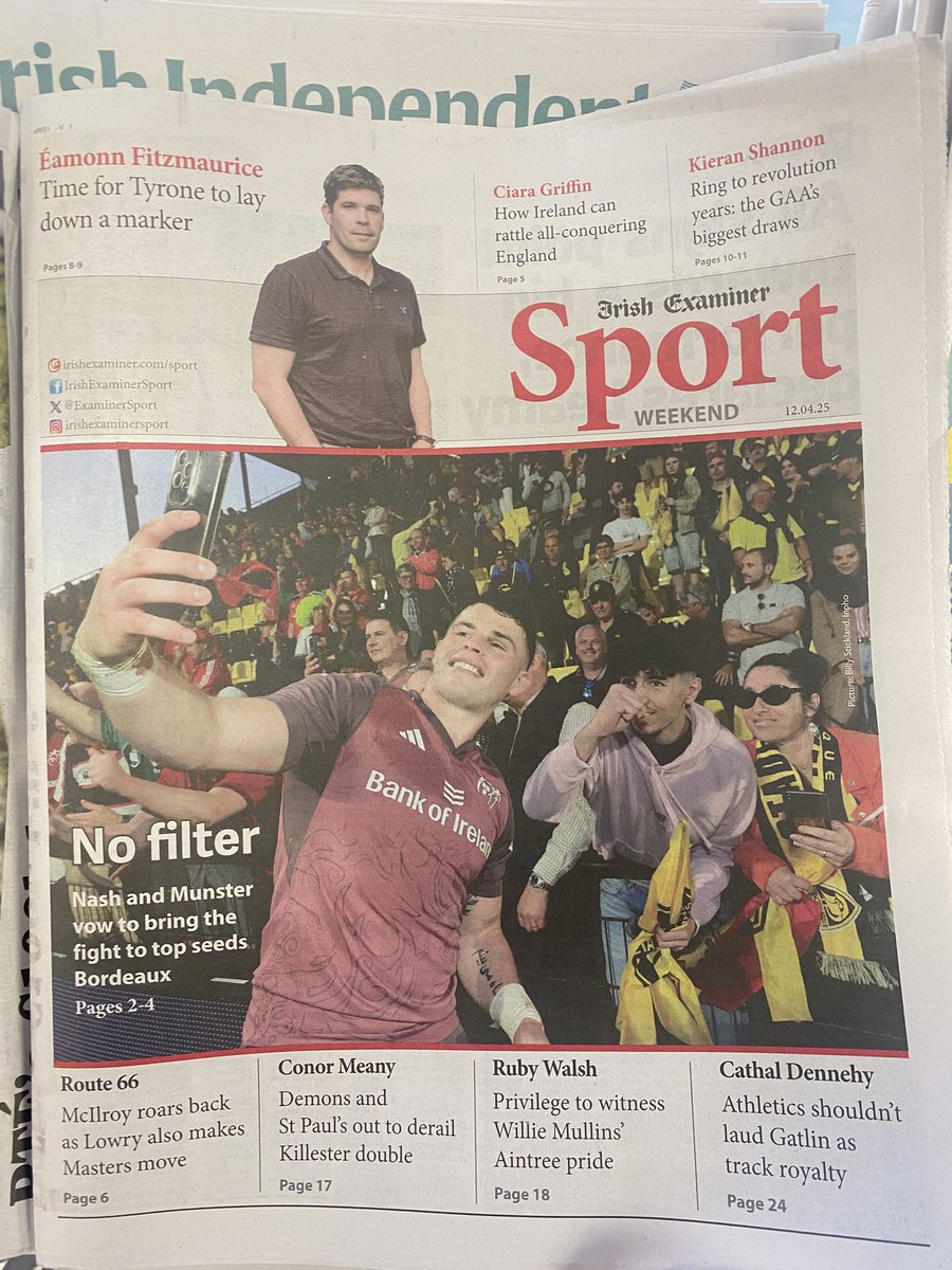More coverage ahead of the Finals tomorrow in the Examiner. 

Still haven’t got used to seeing my name alongside the likes of Eamonn Fitzmaurice and Ruby Walsh.