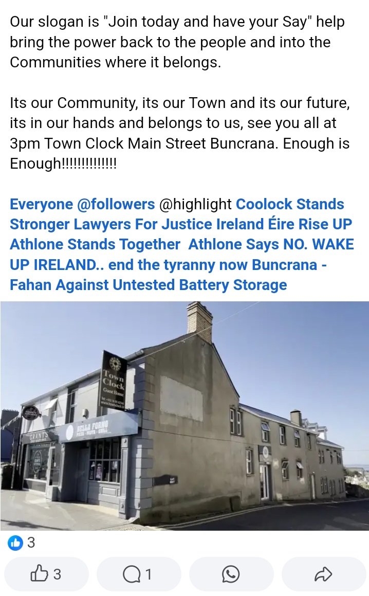ManDearSir's tweet photo. Despite the best efforts of An Garda, Sinn Fein &amp; The Gov, A Peaceful Assembly will still be taking place at 3pm Today at The Town Clock, Buncrana, County Donegal.

You Can't Hide The Truth 🤫 

Power To The People 🇮🇪 
#IrelandisFull #Donegal 
#CommunityCoOp https://t.co/gO6B52pCPF