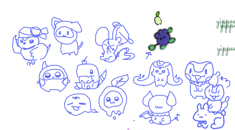 ネビュラス以外は記憶を頼りに描いてみました✍️  
ペンタブの感度が悪かったのでマウスで挑戦 