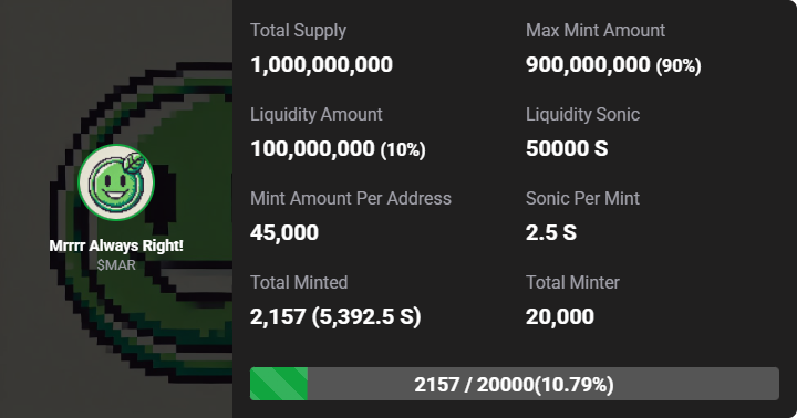10.79% $Mar minted on #Sonic !

Mint here:
mintmeme.fun/sonic/token/0x…