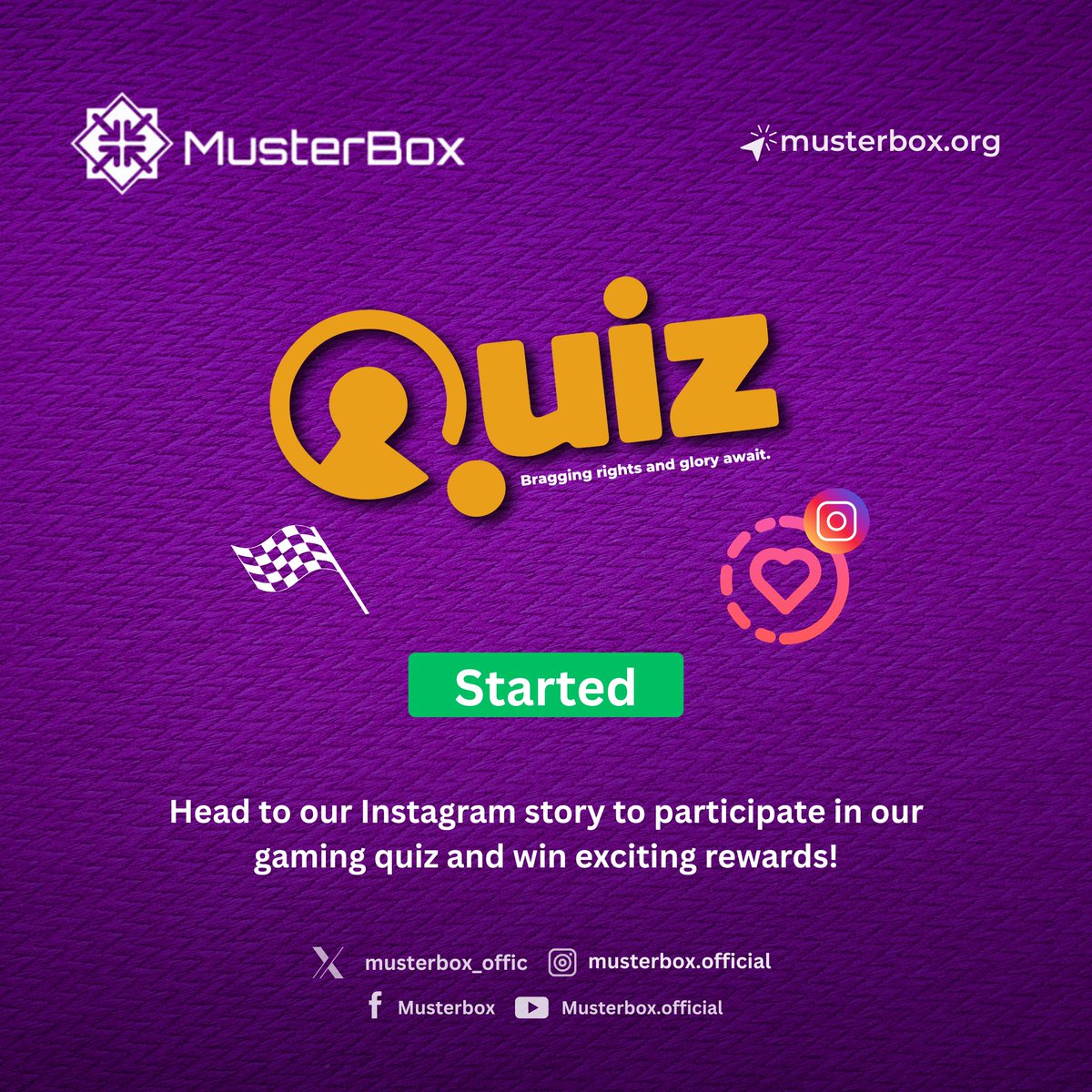musterbox_offic's tweet photo. It's time to play! Our quiz is now live on our Instagram story! Compete with fellow gamers and winย amazingย prizes!
#Quizzes #gamedev #MusterBox #DontMissOut https://t.co/lQTaI44USz