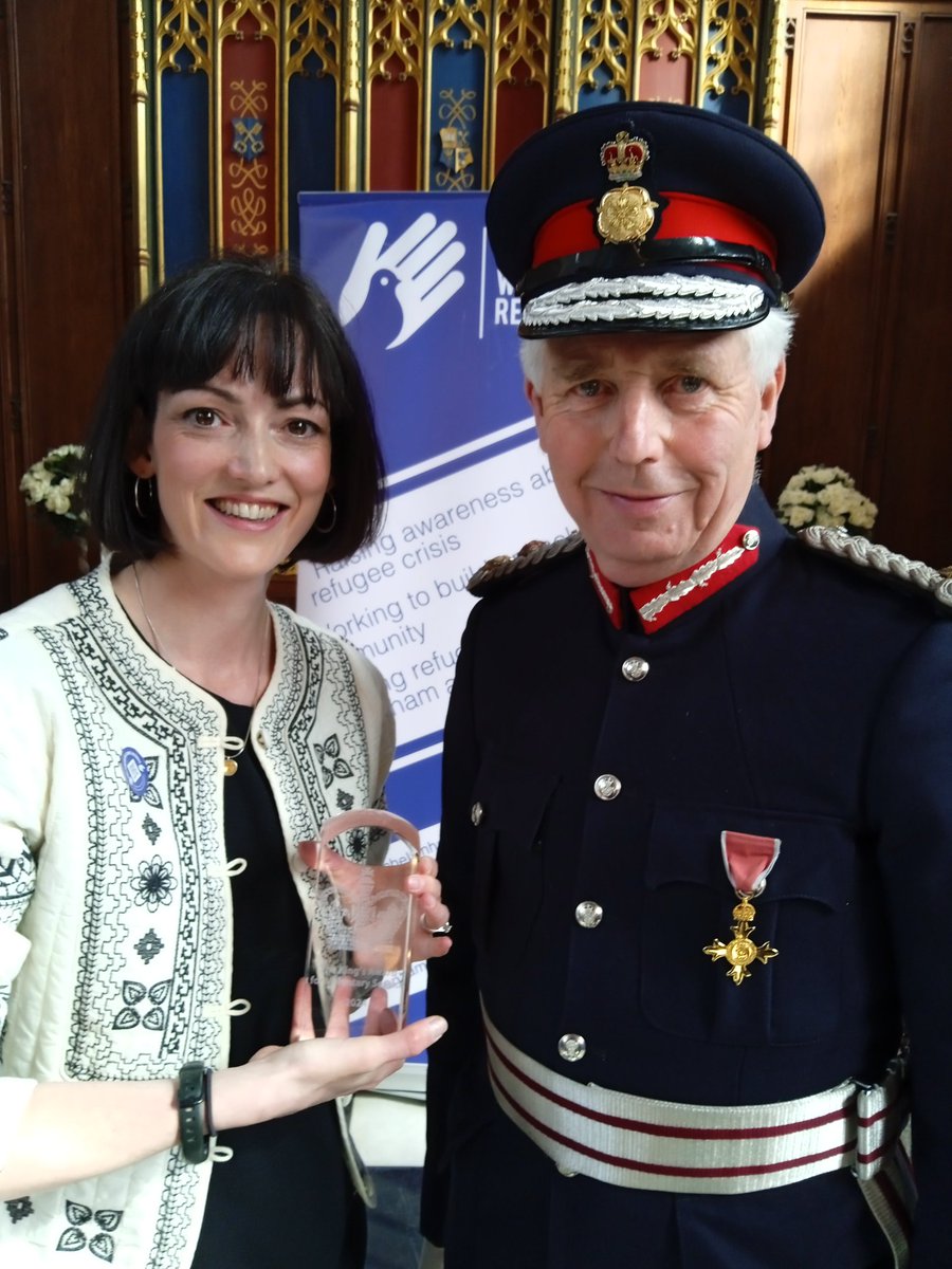 Gloucestershire Lieutenancy (@glieutenancy) on Twitter photo On behalf of His Majesty, a great honour today to present the King's Award for Voluntary Service to Cheltenham Welcomes Refugees. Chair Sophie Wardell received the Award for the many volunteers delivering the Cheltenham Cultural way as Town of Sanctuary. Thank you <a href="/CheltRefugees/">CheltWelcomesRefugees</a> On behalf of His Majesty, a great honour today to present the King's Award for Voluntary Service to Cheltenham Welcomes Refugees. Chair Sophie Wardell received the Award for the many volunteers delivering the Cheltenham Cultural way as Town of Sanctuary. Thank you <a href="/CheltRefugees/">CheltWelcomesRefugees</a>