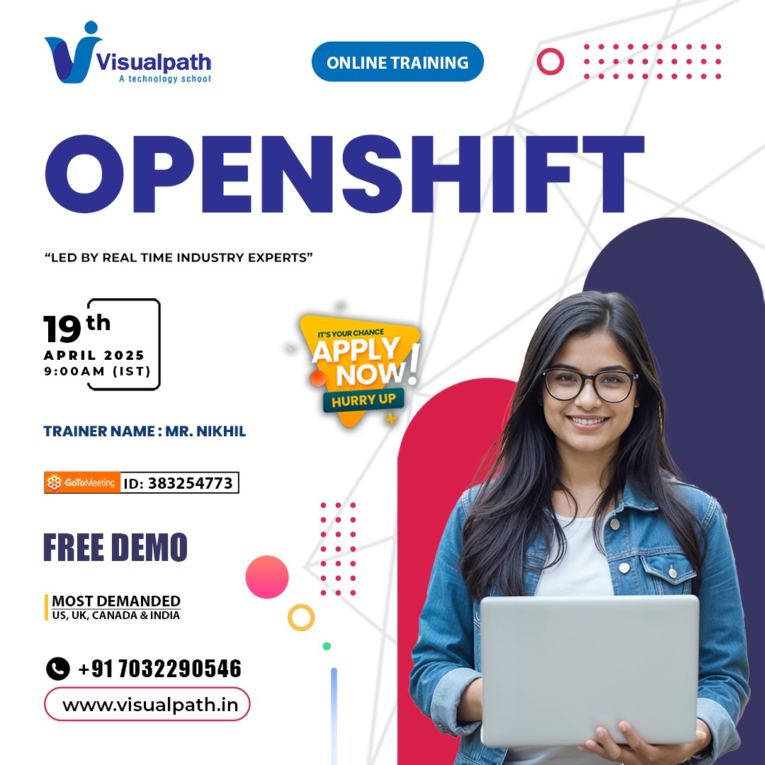 VisualpathPro's tweet image. FREE Demo – OpenShift Online Training!  
Join link: meet.goto.com/383254773
Attend Online #FreeDemo On #OPENSHIFT 
Demo on: 19th April 2025 @ 9:00 AM (IST).
Call us: +91 7032290546
WhatsApp: wa.me/c/917032290546
Visit: visualpath.in/openshift-onli…
#OpenShiftTraining