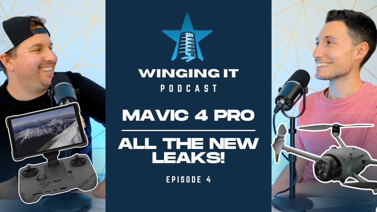 Wing_It_Podcast's tweet photo. New Episode! 🎙️#Mavic4Pro Leaks – What’s Actually Coming?!

We break down the latest leaks, specs, and rumours flying around mid-April—what’s real, what’s not, and what could change the game.

Watch here! 👉 https://t.co/CS8Qp8Da4D

#DJI #Podcast #Drones #DroneLeaks #WingingIt https://t.co/OYtxc5LjQv