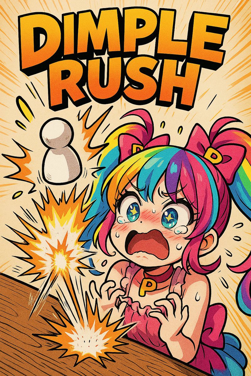 POPULABOARDGAME's tweet photo. ✨#POPULAR新作ルール公開！✨ No.19
📛ゲーム名：#DIMPLERUSH (ディンプル・ラッシュ) 👥プレイ人数：2人専用👥
⌛プレイ時間：10分～
🃏ジャンル：#心理戦 #2人用ゲーム

ポーンを押し合う新感覚2人用バトル！
カードの『ディンプル◎』が勝負の鍵を握る！？��

プラスウルトラ💥
押し込め！さらにその先へ！

《死と隣り合わせのストレートパンチ》
その名も……DIMPLERUSH！

ルールはカンタン✨
⇩抑えるべきコツはたった４つ⇩
✅たった10マスのバトルフィールド
ディンプル◎合計５つまでになるように、手札からカードをセットしてオープン🃏
ディンプル合計数で勝った方が勝利！
・勝った側は相手にポーンをグイッと押し込む！💪
・相手の陣地マスの奥深くまで押し込めば（＝超過）得点ゲット！🟡✨
・ディンプル最大５に勝つディンプル０システムでハラハラ度CLIMAX

✅大きく勝って小さく負けるのがコツ！
ポイントは2段階で変化するってところ…
1段階目⇨勝者が出したディンプル数だけ推し進めて
2段階目⇨敗者が出したディンプル数だけ推し戻される
この2段階システムにより…
��綱を握ることもあれば
スパンと一刀両断されることもある！？
負けの質を最小化し、勝ちの質を最大化しろ…！

✅手番最初にドローできる権利！
ポーンを1マス戻すと➠1枚ドロー
ポーンを3マス戻すと➠2枚ドロー
リスクとリターンのトレードオフ
戻せる余白がないならドローできない！？
ここも地味に見えるけれど奥深い駆け引きを生む！

✅負けても赤ディスク🔴GETで希望を力に！
🔴1枚⇨ドロー1枚で戦力補強🔄
🔴3枚⇨１ターン完全防御で反撃準備🛡
勇気か無謀か！？⇦🤔⇨安全か衰退か！？
ひりつく先で決断を極めろっ！

🔥単純だけどアツい読み合いと駆け引き！

抜きつ抜かれつの攻防に、気づいたらハラハラ…
気づけば夢中になってちゃってるんですけど～！😍

ディンプルの数で押し合うの、見た目以上に奥深い！
油断してると一気に押し込まれるから気をつけて！🤣

📜⇩サクッと遊びたい人向け！簡易ルール⇩
https://t.co/y7YWaMlKjr🔗

📚⇩じっくり知りたい人向け！詳細ルール⇩
https://t.co/hqjXUOZL55🔗

#POPULARルール紹介
#カードゲーム
#ボードゲーム
#新作ルール
#ディンプル

#押し合い
#駆け引きが熱い
#りるはの頭も熱い
#優柔不断あぶり出しゲーム
#ノリでやった方が案外勝てる
#熟考と勝率が反比例！
#ディンプル５を０で刺したい
#狙い過ぎて普通に負ける