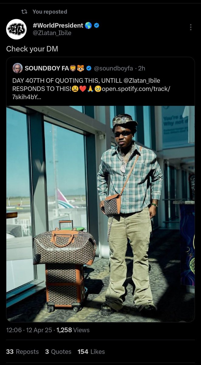 DaddyYoVibes's tweet photo. God fit decide to remember you just to show people say dedication and resilience pays. 

I can't wait to hear @Zlatan_Ibile
On this song 😩🔥🔥https://t.co/mP5cQocfX7 https://t.co/vO9ZGvdqMy