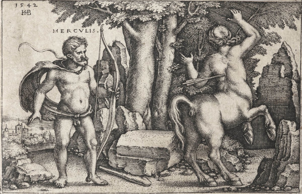 ColeccionMMoret's tweet photo. ▪️Sebald #Beham. Hércules disparando una flecha al centauro Neso. Buril, 1542. Colección Mariano Moret.
▪️Eugène #Fromentin. Centauros. Oleo sobre lienzo, 1868. Musée des Beaux-Arts de la ville de Paris, @PetitPalais_ https://t.co/LIc1hmoMci