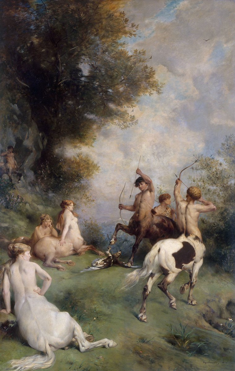 ColeccionMMoret's tweet photo. ▪️Sebald #Beham. Hércules disparando una flecha al centauro Neso. Buril, 1542. Colección Mariano Moret.
▪️Eugène #Fromentin. Centauros. Oleo sobre lienzo, 1868. Musée des Beaux-Arts de la ville de Paris, @PetitPalais_ https://t.co/LIc1hmoMci