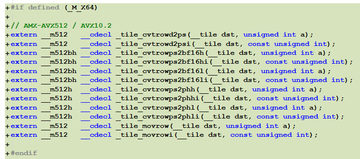InstLatX64's tweet image. #VisualStudio2022 17.14.0 Preview 2.0 got #MOVRS #AMX_TRANSPOSE #AMX_AVX512 #AMX_FP8 #AMX_MOVRS #AMX_TF32 support:
#DiamondRapids #AVX10_2

#MOVRS #AMX_TRANSPOSE #AMX_AVX512 #AMX_FP8 #AMX_MOVRS #AMX_TF32