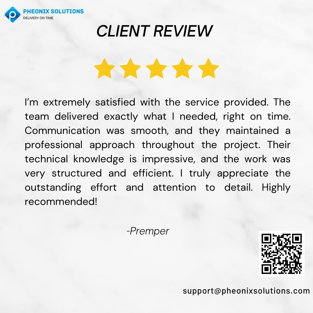 pheonixsolution's tweet image. Another happy client, another proud moment! 💼✨ Thank you for the trust and kind words.
#ClientReview #HappyClient #CustomerLove #TrustMatters #FeedbackFriday
