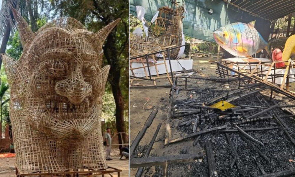 আগুনে পুড়ল ফ্যাসিস্টের মোটিফ, ফায়ার সার্ভিস বলছে ‘রহস্যজনক’