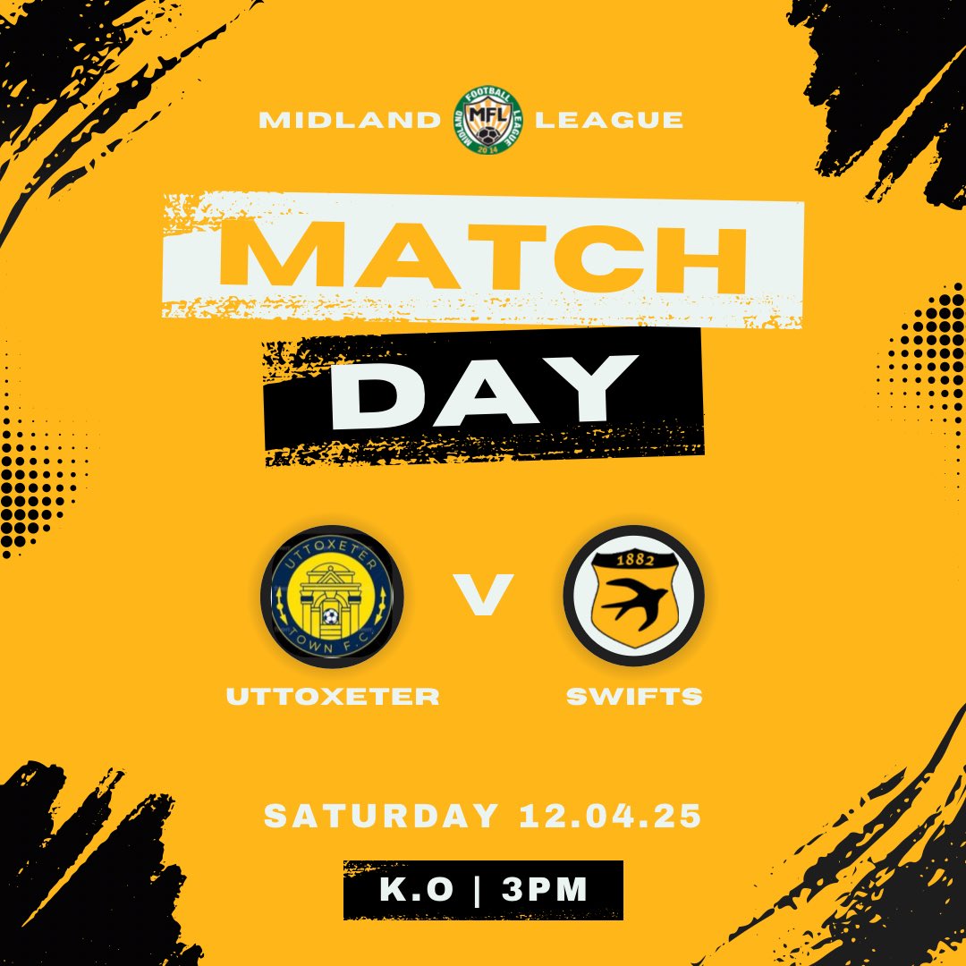 Stourport Swifts FC (@stourportswifts) on Twitter photo MATCH DAY 🟡⚫️
Swifts travel to <a href="/UttoxeterTownFC/">Uttoxeter Town FC</a> today for our final game of the season! The lads hope to finish the season with 3 points on another beautiful Saturday afternoon ☀️⚽️
All support is appreciated!! MATCH DAY 🟡⚫️
Swifts travel to <a href="/UttoxeterTownFC/">Uttoxeter Town FC</a> today for our final game of the season! The lads hope to finish the season with 3 points on another beautiful Saturday afternoon ☀️⚽️
All support is appreciated!!