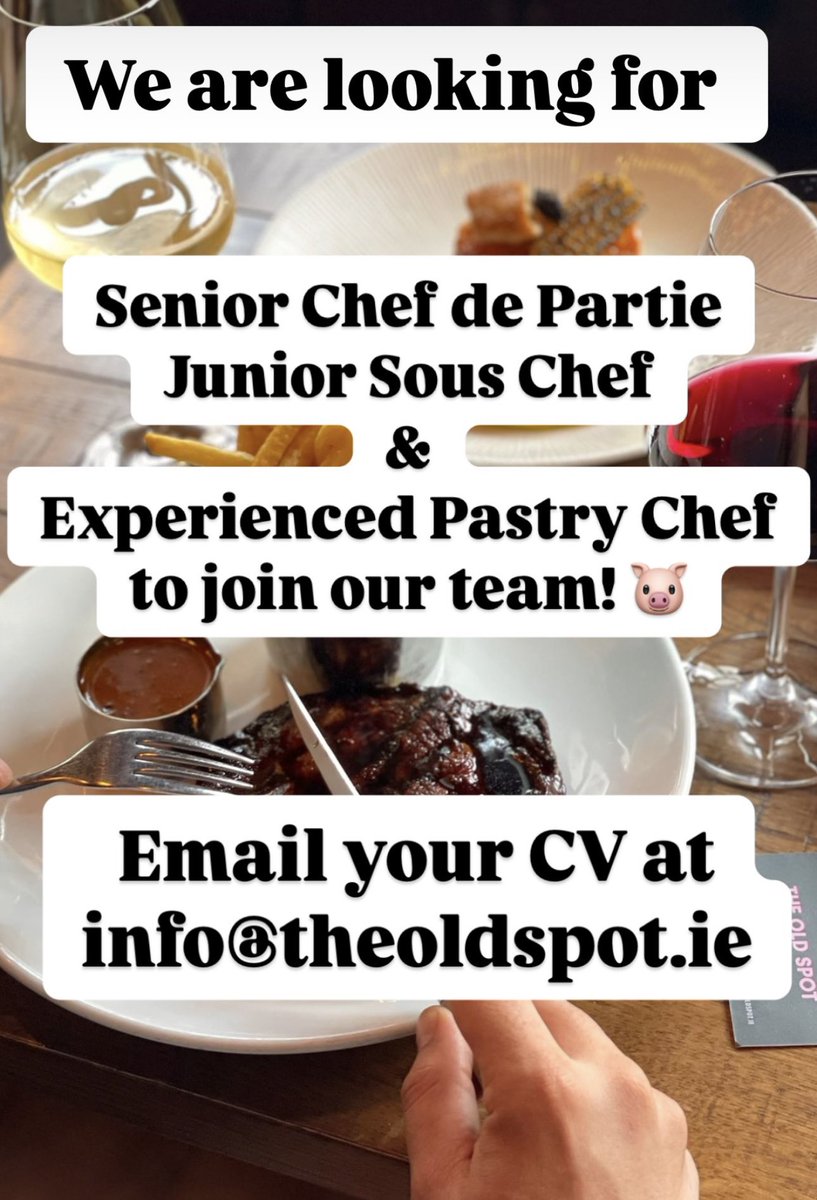 We are looking for chefs to join our lovely team on Bath Ave, Dublin 4. Fully flexible roster over 4 or 5 days. Please do get in touch 🤩