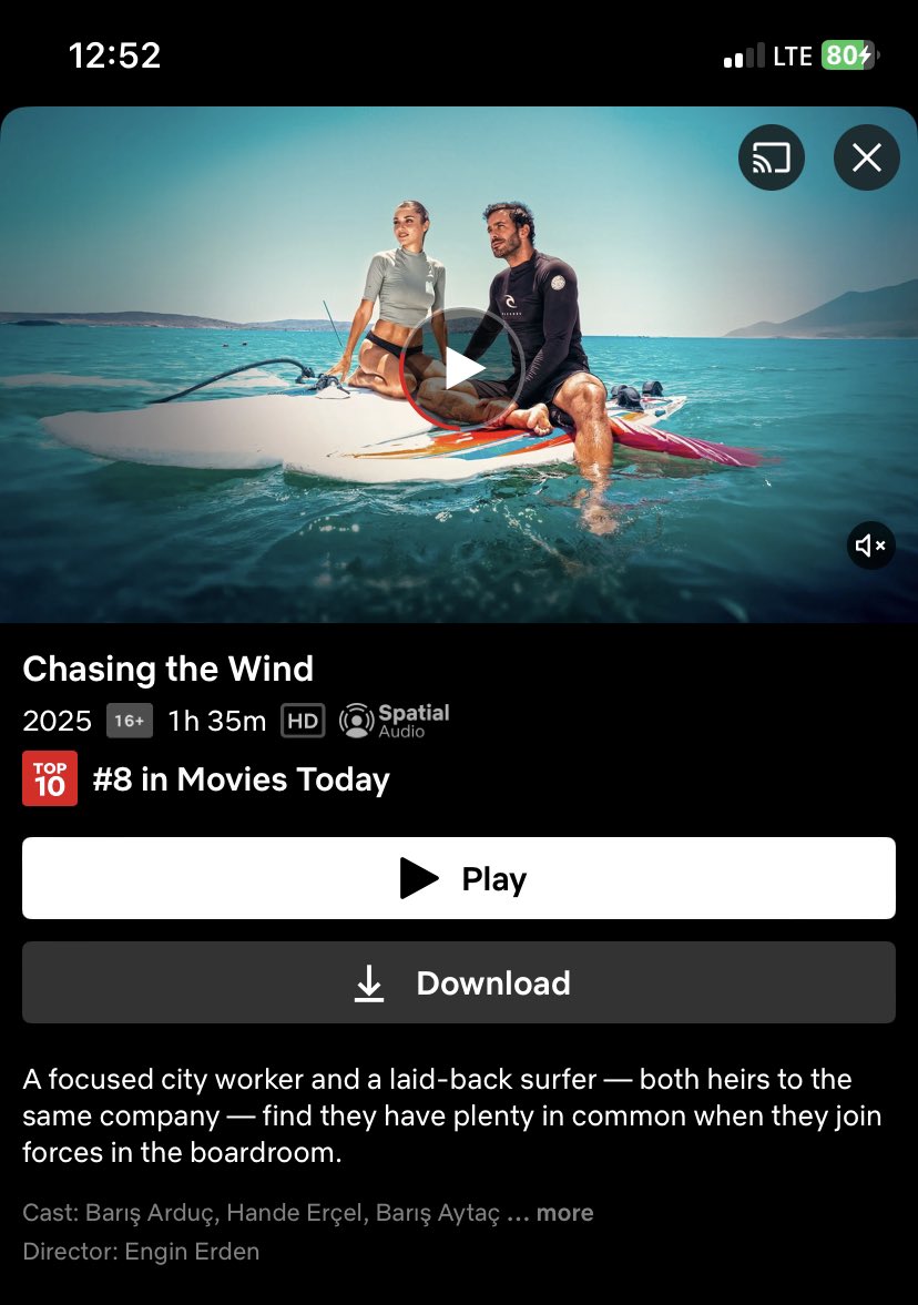 Finally available in my country…the way I SCREAMED 🤣🤭 #RüzgaraBırak 
#BarışArduç 
#HandeErçel