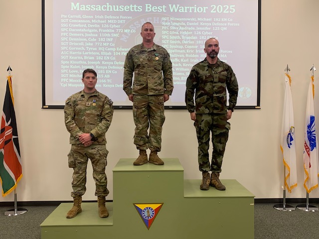 defenceforces's tweet photo. Congratulations to the 7th Infantry Battalion's team, Sgt Eric Spellman, Cpl Shane Williams, Pte Glenn Caroll and Pte Karl Taaffe, who took part in the Mass Guard 2025 Best Warrior Competition which concluded yesterday. 

The 3-day competition consisted of testing soldiers across a number of military skills such as combat casualty care and call for fire, as well as physically intensive challenges, culminating in a 12 mile (19.3km) ruck march.

Special congratulations to Sgt Eric Spellman, who was awarded 2nd place NCO and Pte Glenn Caroll who was awarded 2nd place soldier.