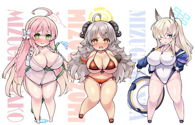 水着アクスタも同様に随時入荷されるそうです! 【ハナコ】 【イズミ】 【カンナ】 #ブルーアーカイブ