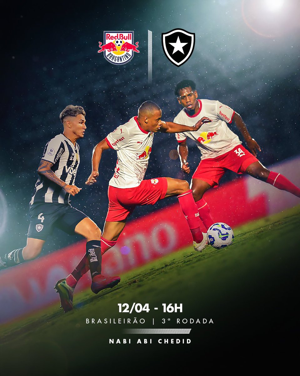 RedBullBraga's tweet photo. É dia de torcer pelo Massa Bruta nas arquibancadas do Nabizão! 🤩

⚽️ Red Bull Bragantino x Botafogo
🏆 Brasileirão | 3ª rodada 
⏰ 16h
🏟️ Nabizão
📺 Premiere

#RedBullBragantino #ForçaInterior https://t.co/AQe05GJaVI
