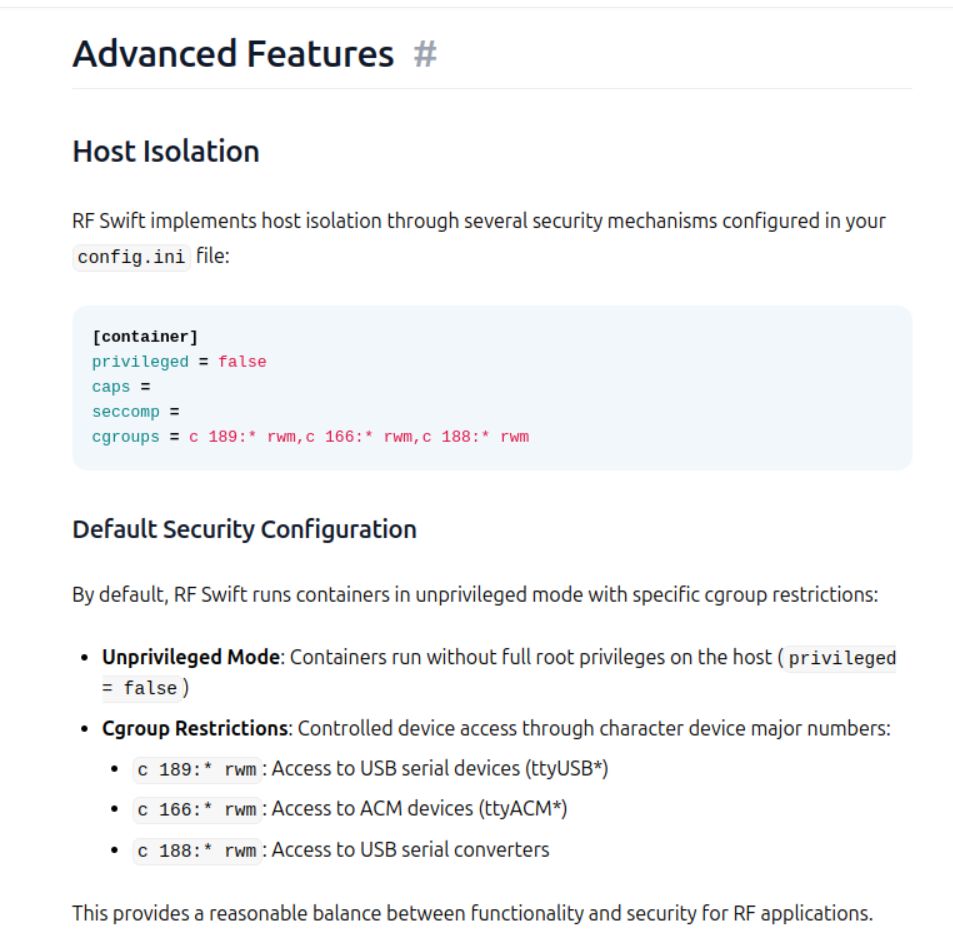 PentHertz's tweet image. 🚀 RF Swift v0.6.0 is here! 🛡️ Now with host & network isolation, it's become THE essential tool for security work. No more host reinstallation, VM or burner laptop headaches! #RFSwift 📡✨
👉 Release: github.com/PentHertz/RF-S…