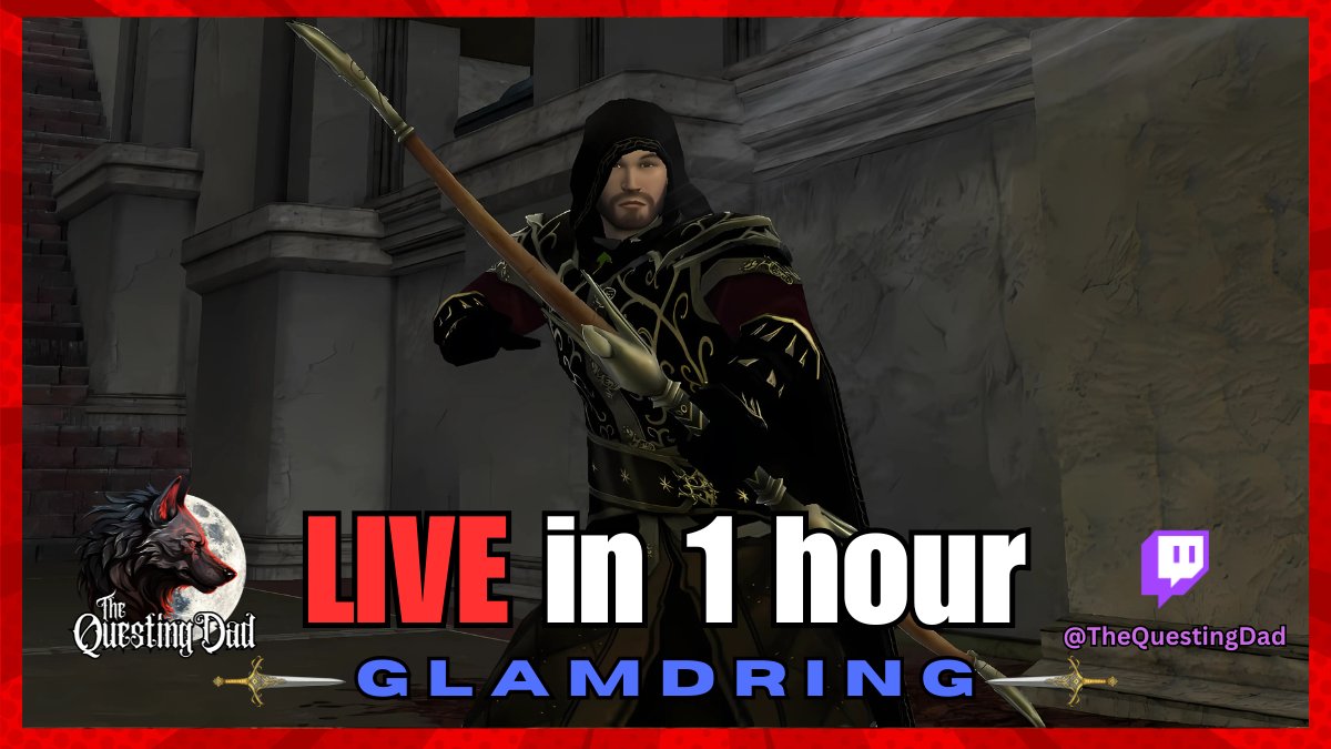 thequestingdad's tweet image. I’m going live in 1 hour—8:30 PM EST! Streaming LOTRO and playing my alts with some strategies to level up fast. Who’s ready to join me? @LOTRO [twitch.tv/thequestingdad] #LOTRO #LOTRGame #AdaptiveTech #lordoftherings