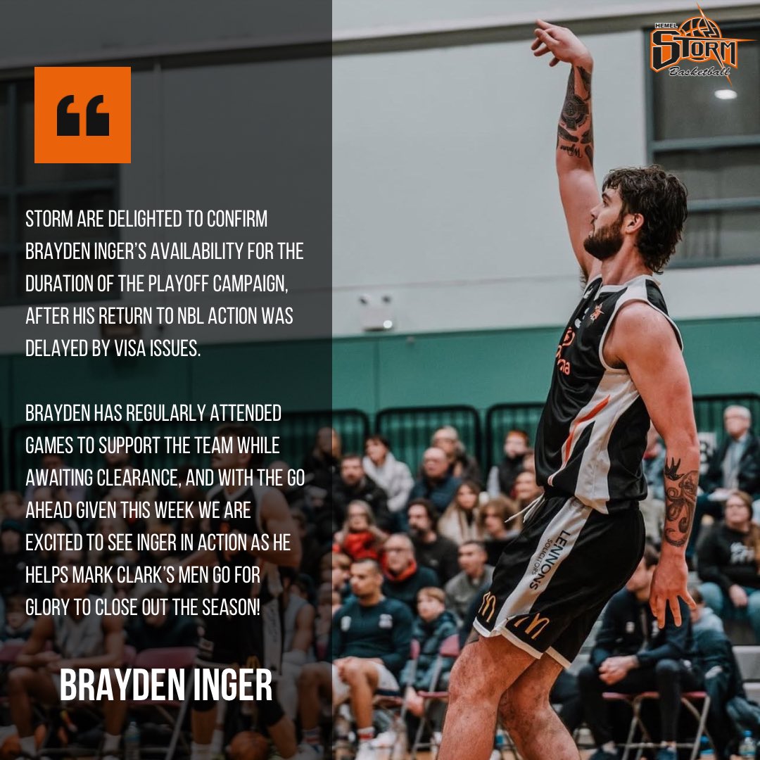 🤩 | Storm strengthened by Brayden’s return to NBL action! 

To read the full article ⬇️
stormbasketball.net/brayden-inger.

To get your tickets to see the big man and the rest of the team play tonight ⬇️
bit.ly/3MkTvFs.

#ItsStormSeason⛈️