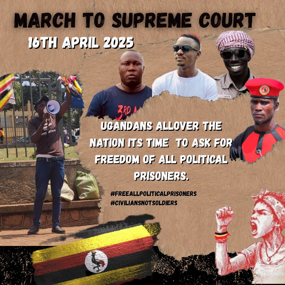Norah kobusingye (@kobusingyenora) on Twitter photo We demand the immediate release of our loved ones, husbands, sons, uncles, fathers & opposition members.
Many have been unjustly detained on remand for over 4 years.
<a href="/JudiciaryUG/">Judiciary Uganda</a>, uphold the rule of law & respect human rights. #FreeAllPoliticalPrisoners #CiviliansNotSoldiers We demand the immediate release of our loved ones, husbands, sons, uncles, fathers & opposition members.
Many have been unjustly detained on remand for over 4 years.
<a href="/JudiciaryUG/">Judiciary Uganda</a>, uphold the rule of law & respect human rights. #FreeAllPoliticalPrisoners #CiviliansNotSoldiers