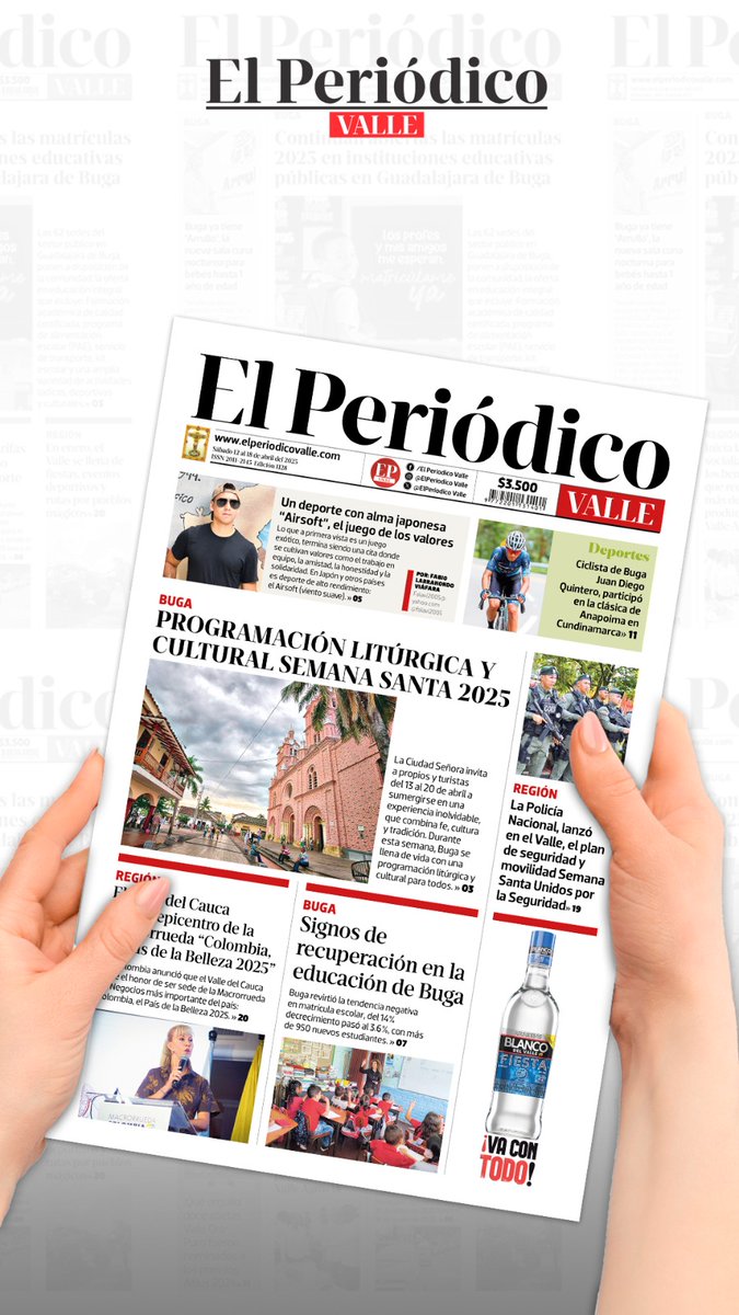 🗞El Periódico Valle🗞 pone en sus manos la edición 1128, hoy sábado 12 de abril 🤓 con todas las noticias locales, regionales, políticas, judiciales y mucho más.
¡Cómprelo ya!🌞 #ValledelCauca #PeriodismoDigital #buga