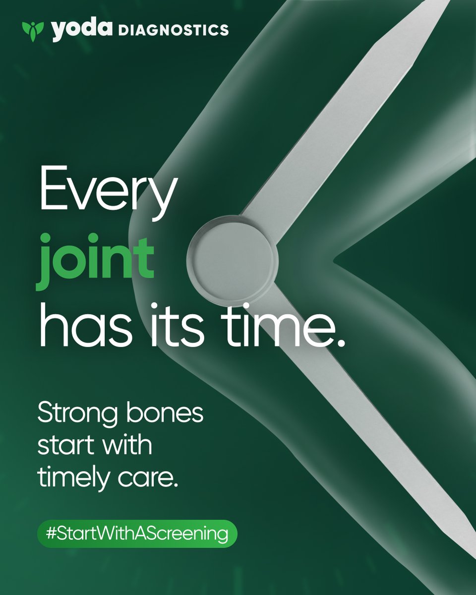 mryoda_official's tweet image. Your joints and bones don’t just wear out overnight, they give you signs!
Pain, stiffness, or discomfort can often be brushed off as a normal part of aging or daily life.
Don’t wait until it’s too late, strong bones start with timely care, #StartWithAScreening today!