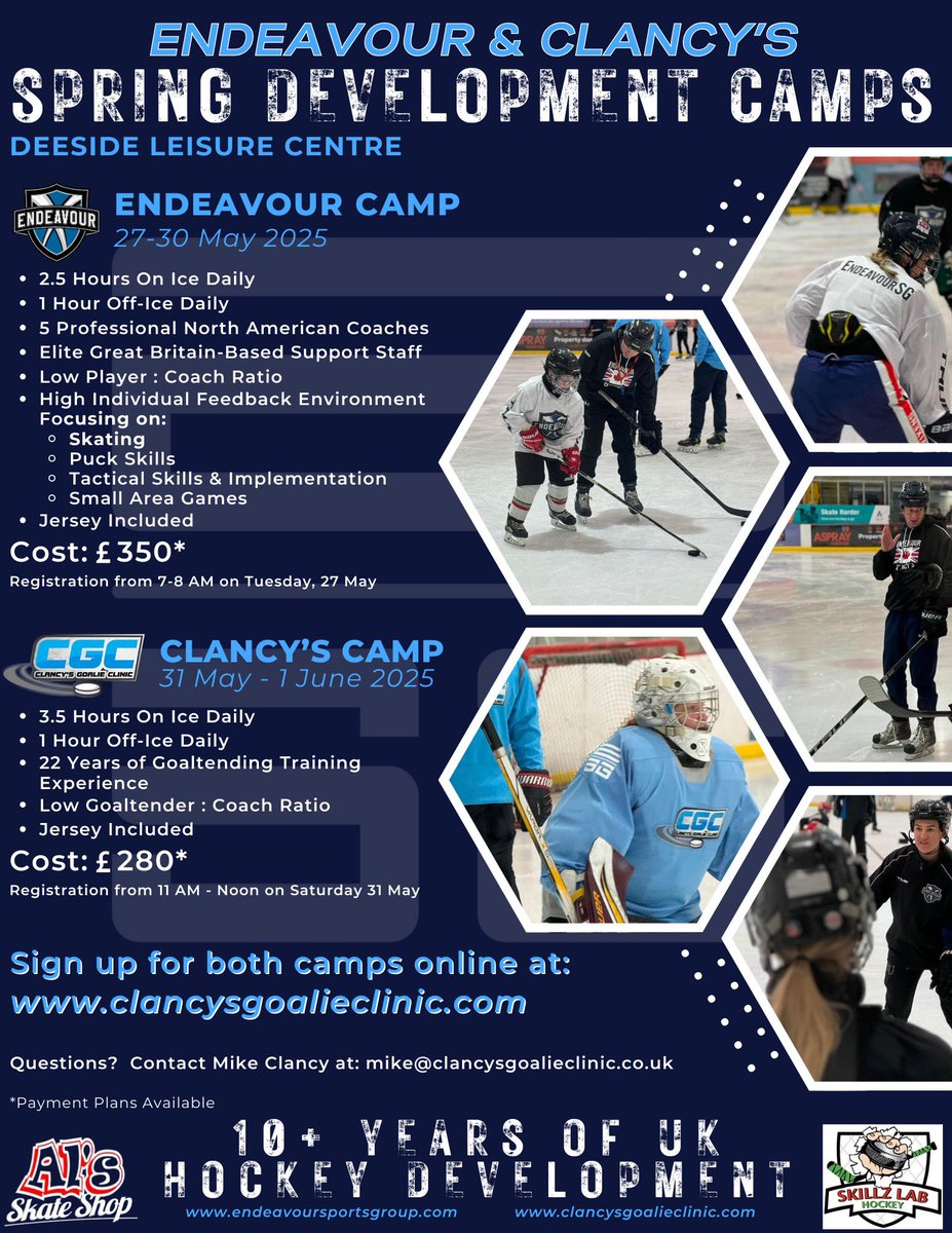 Another 2 weeks gone just like that, visit clancysgoalieclinic.com/service-page/e… for more detail on the May spring camps