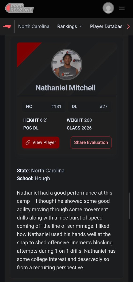 NateMitch0109's tweet image. Thank you @pepman704 and @PrepRedzoneNC for the write up! Also thank you @92waysfootball for a great camp!! @HoughFB @DeShawnBaker6 @SC_DBGROUP @CoachSube @bigbrick52 @CoachByrd_ @CoachDJ78 #Hough #HoughFootball #HoughWay