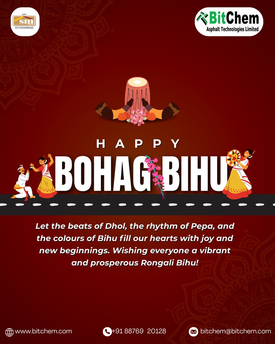 Bitchem_SM's tweet photo. Let the beats of Dhol, the rhythm of Pepa, and the colours of Bihu fill our hearts with joy and new beginnings. Wishing everyone a vibrant and prosperous Rongali Bihu! #bihu #bitchem #rongali #festival https://t.co/miUCoPEpEp