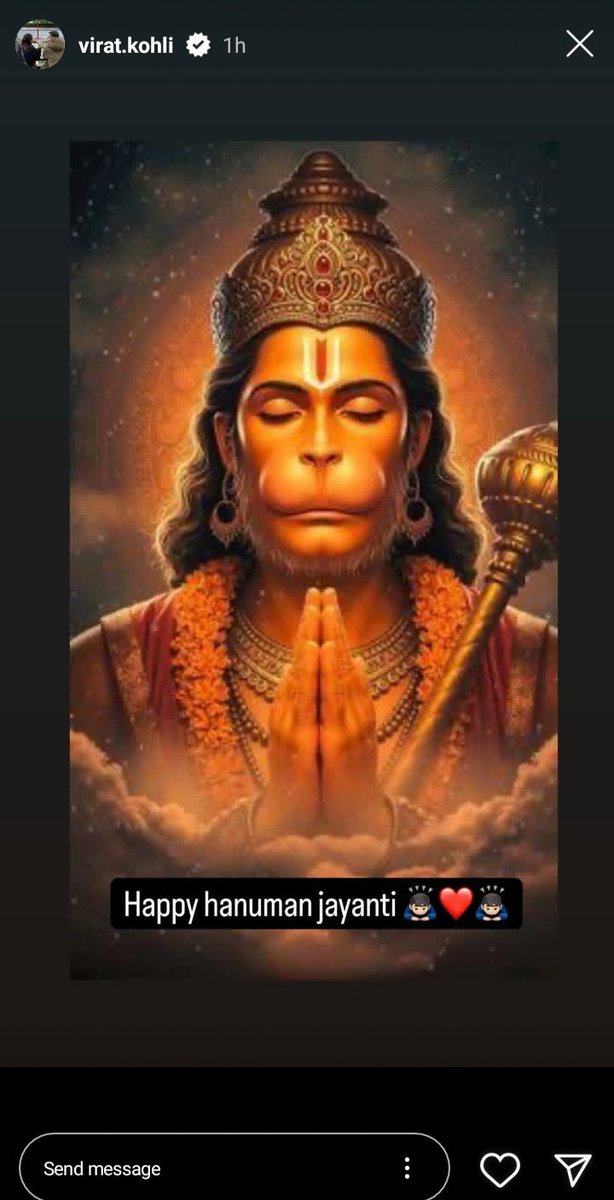 Virat kohli first-time added a popular story in his instagram id. 💓