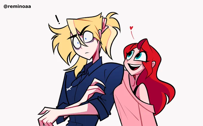 Demon Michael and Amelia | Their relationship feels quite new and intriguing to me #HazbinHotelMichael #remiOC